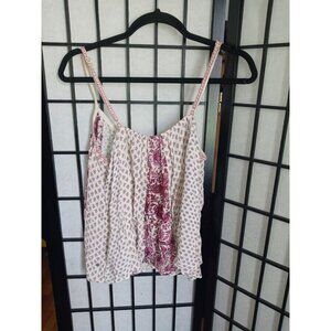 American Eagles Outfitters White & Burgundy Tank Top sz M